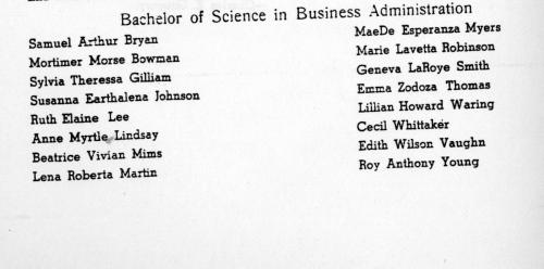 MaeDe Commencement program