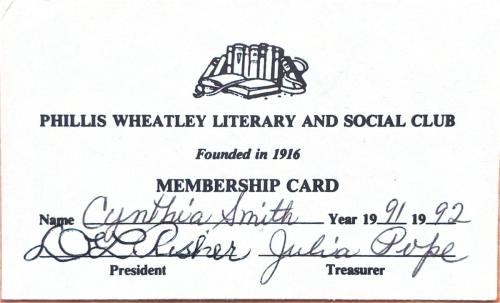 Phillis Wheatley Member Card