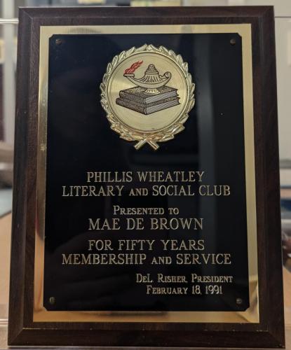 PWLSC MaeDe Plaque