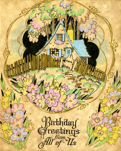 Color illustrated birthday card