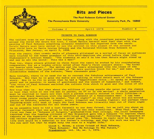 Bits and Pieces newsletter