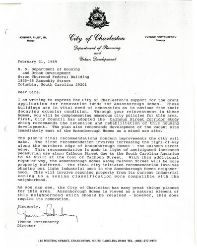 Letter from Yv̀onne Fortenberry