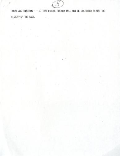 Page 5. Sen. Herbert U. Fielding Kick Off Ceremonies speech, 1985. 