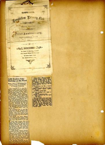 Longfellow Literary Club scrapbook page